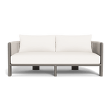 Palm Beach Aluminum 2 Seat Sofa | Aluminum Taupe, Panama Blanco, Rope Shell