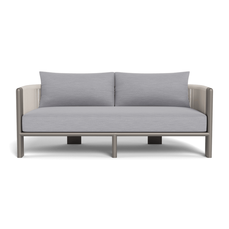 Palm Beach Aluminum 2 Seat Sofa | Aluminum Taupe, Panama Cloud, Rope Shell