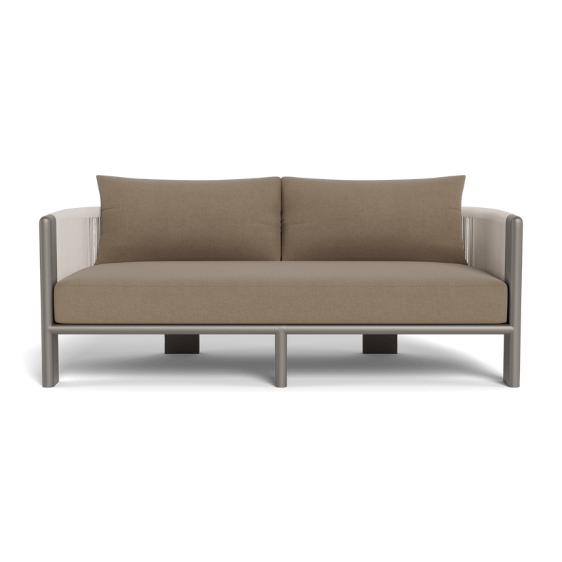 Palm Beach Aluminum 2 Seat Sofa | Aluminum Taupe, Panama Coco, Rope Shell