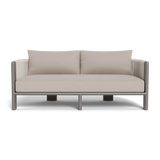 Palm Beach Aluminum 2 Seat Sofa | Aluminum Taupe, Panama Marble, Rope Shell