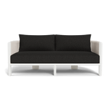 Palm Beach Aluminum 2 Seat Sofa | Aluminum White, Copacabana Midnight, Rope Shell