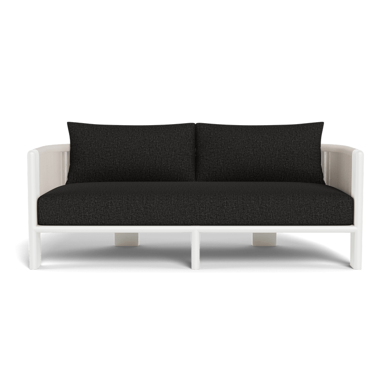 Palm Beach Aluminum 2 Seat Sofa | Aluminum White, Copacabana Midnight, Rope Shell