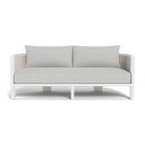 Palm Beach Aluminum 2 Seat Sofa | Aluminum White, Copacabana Sand, Rope Shell