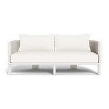 Palm Beach Aluminum 2 Seat Sofa | Aluminum White, Panama Blanco, Rope Shell