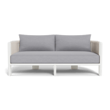 Palm Beach Aluminum 2 Seat Sofa | Aluminum White, Panama Cloud, Rope Shell