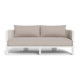 Palm Beach Aluminum 2 Seat Sofa | Aluminum White, Panama Marble, Rope Shell