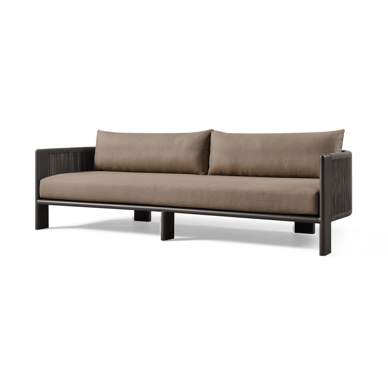 Palm Beach Aluminum 3 Seat Sofa | Aluminum Asteroid, Copacabana Midnight, Rope Dark Grey