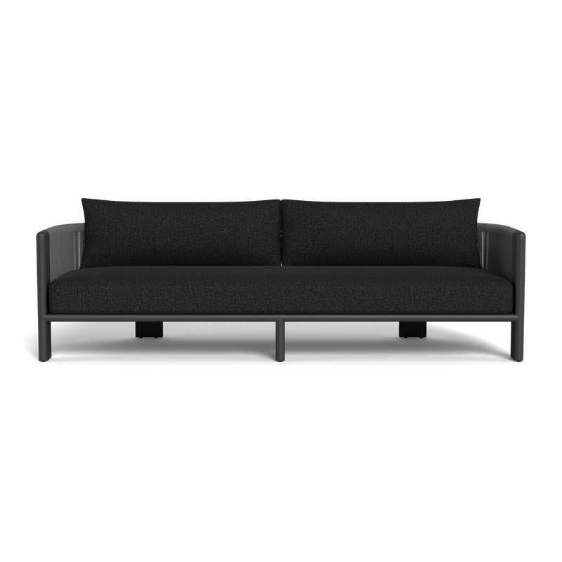 Palm Beach Aluminum 3 Seat Sofa | Aluminum Asteroid, Copacabana Midnight, Rope Dark Grey