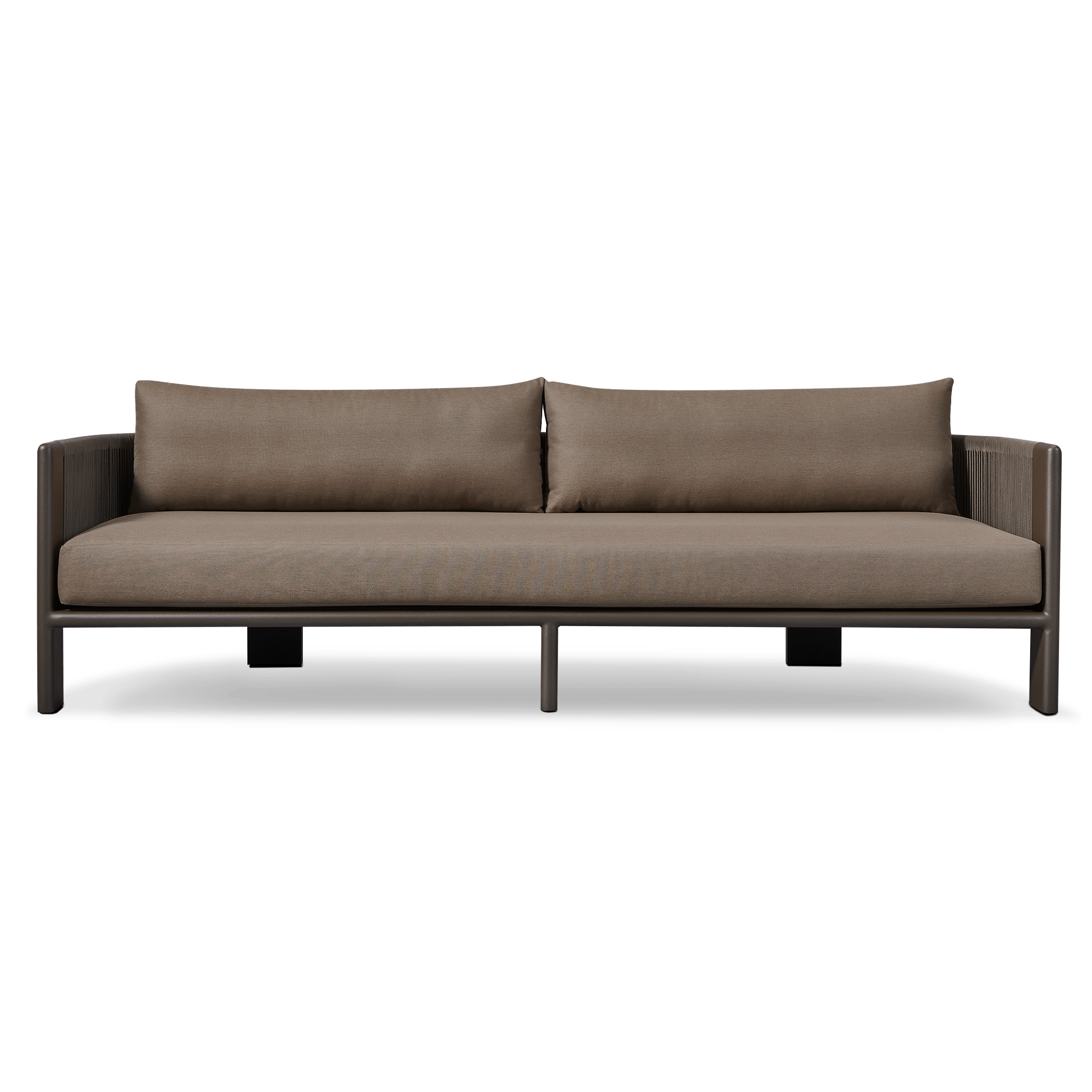 Palm Beach Aluminum 3 Seat Sofa | Aluminum Asteroid, Copacabana Midnight, Rope Dark Grey