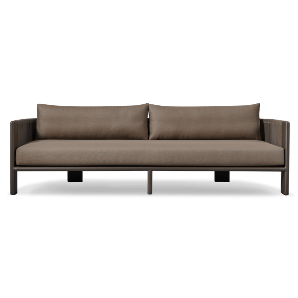 Palm Beach Aluminum 3 Seat Sofa | Aluminum Asteroid, Copacabana Midnight, Rope Dark Grey