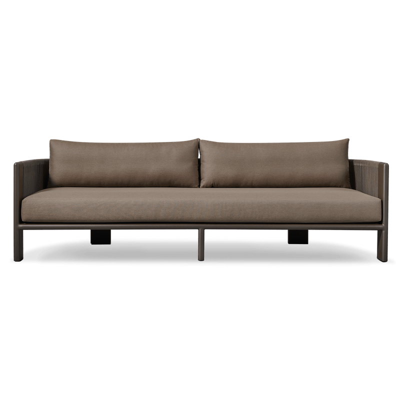 Palm Beach Aluminum 3 Seat Sofa | Aluminum Asteroid, Copacabana Midnight, Rope Dark Grey