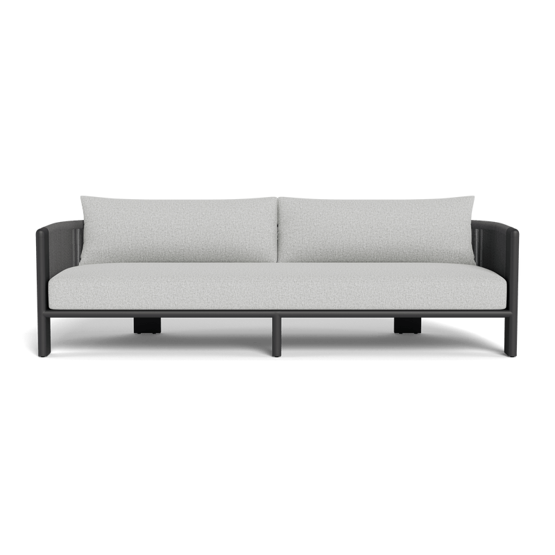 Palm Beach Aluminum 3 Seat Sofa | Aluminum Asteroid, Copacabana Sand, Rope Dark Grey