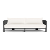 Palm Beach Aluminum 3 Seat Sofa | Aluminum Asteroid, Panama Blanco, Rope Dark Grey