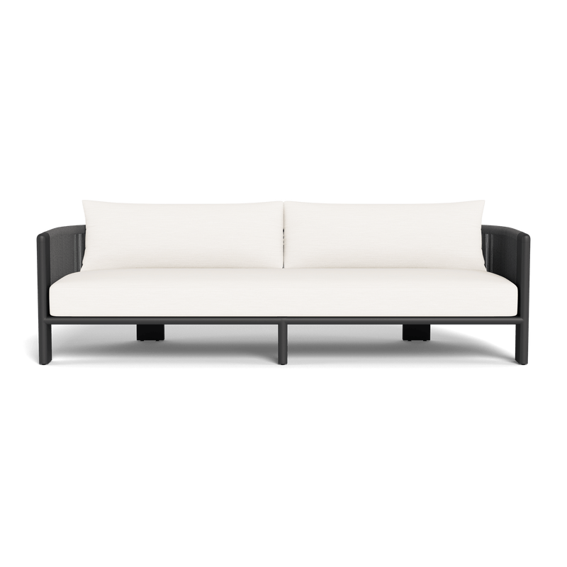 Palm Beach Aluminum 3 Seat Sofa | Aluminum Asteroid, Panama Blanco, Rope Dark Grey