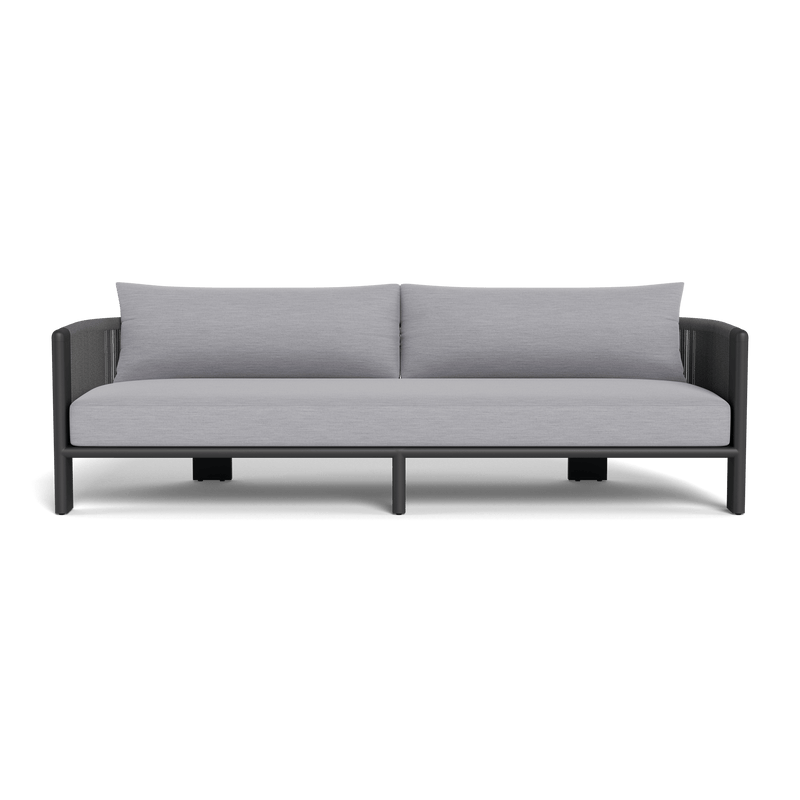 Palm Beach Aluminum 3 Seat Sofa | Aluminum Asteroid, Panama Cloud, Rope Dark Grey