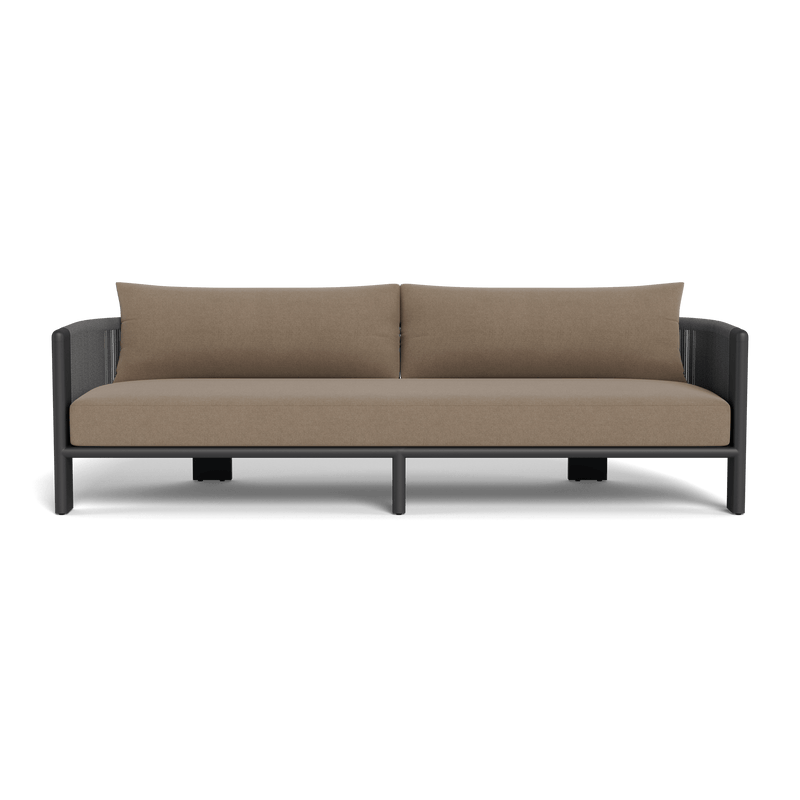 Palm Beach Aluminum 3 Seat Sofa | Aluminum Asteroid, Panama Coco, Rope Dark Grey