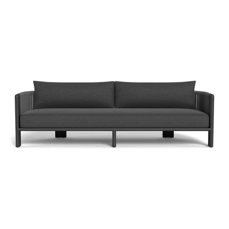 Palm Beach Aluminum 3 Seat Sofa | Aluminum Asteroid, Panama Grafito, Rope Dark Grey