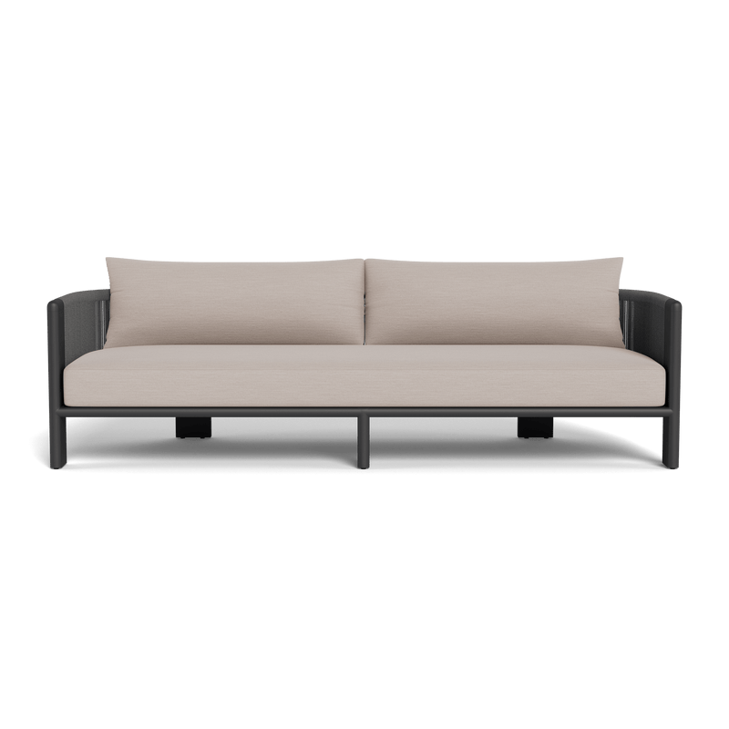 Palm Beach Aluminum 3 Seat Sofa | Aluminum Asteroid, Panama Marble, Rope Dark Grey