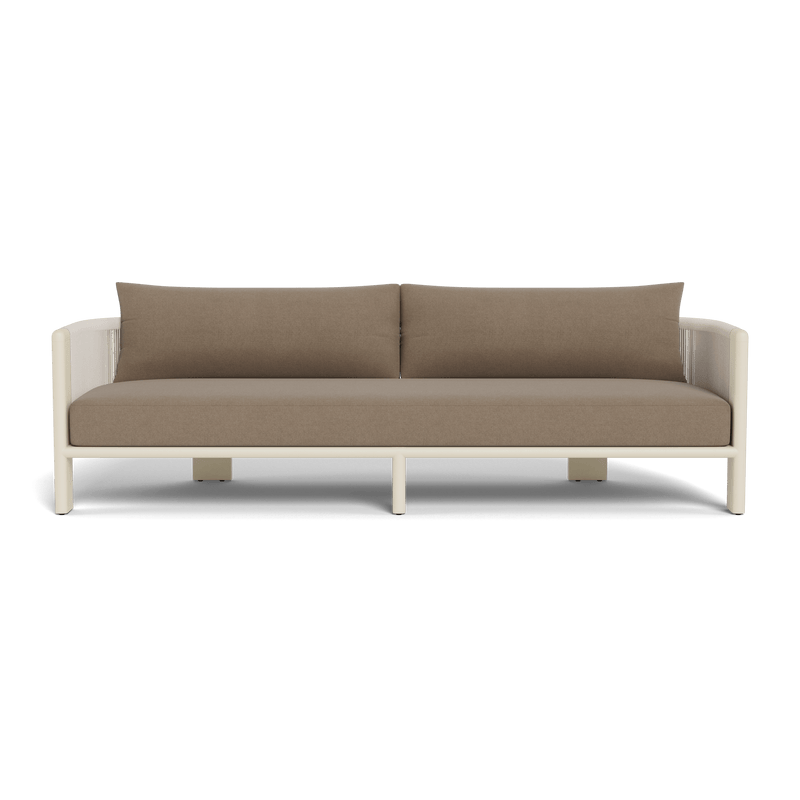 Palm Beach Aluminum 3 Seat Sofa | Aluminum Bone, Panama Coco, Rope Shell