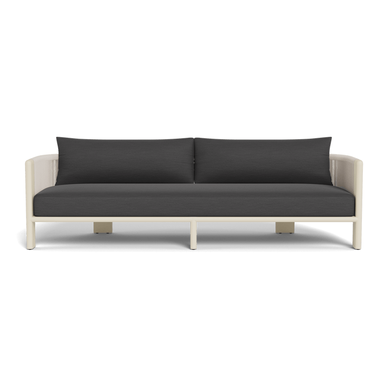 Palm Beach Aluminum 3 Seat Sofa | Aluminum Bone, Panama Grafito, Rope Shell