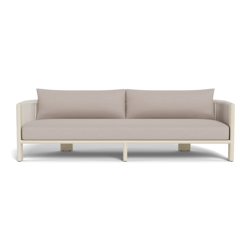 Palm Beach Aluminum 3 Seat Sofa | Aluminum Bone, Panama Marble, Rope Shell