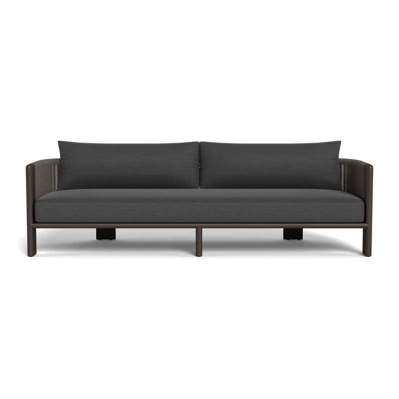 Palm Beach Aluminum 3 Seat Sofa | Aluminum Bronze, Panama Grafito, Rope Umber