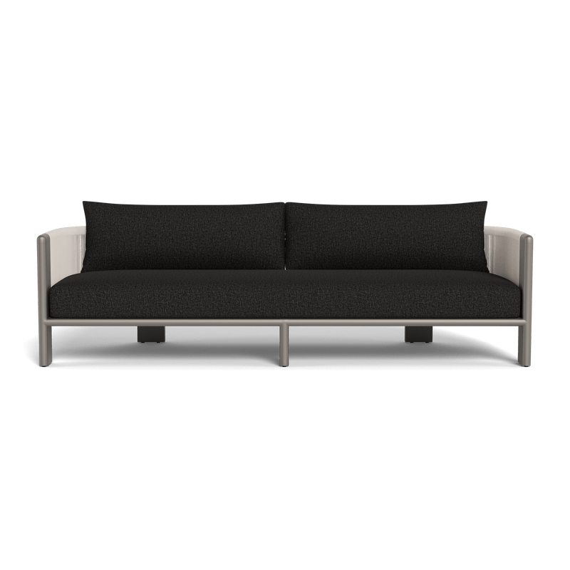 Palm Beach Aluminum 3 Seat Sofa | Aluminum Taupe, Copacabana Midnight, Rope Shell