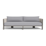 Palm Beach Aluminum 3 Seat Sofa | Aluminum Taupe, Panama Cloud, Rope Shell