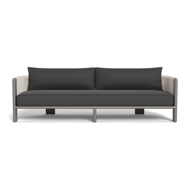 Palm Beach Aluminum 3 Seat Sofa | Aluminum Taupe, Panama Grafito, Rope Shell