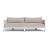 Palm Beach Aluminum 3 Seat Sofa | Aluminum White, Panama Marble, Rope Shell