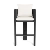 Palm Beach Aluminum Bar Stool | Aluminum Asteroid, Panama Blanco, Rope Dark Grey