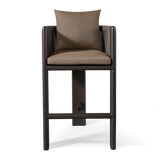 Palm Beach Aluminum Bar Stool | Aluminum Bronze, Panama Coco, Rope Umber