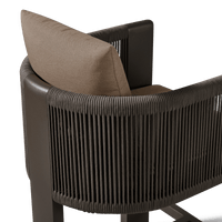 Palm Beach Aluminum Bar Stool | Aluminum Bronze, Panama Coco, Rope Umber