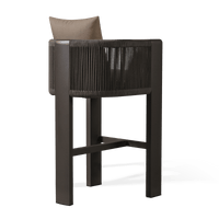 Palm Beach Aluminum Bar Stool | Aluminum Bronze, Panama Coco, Rope Umber