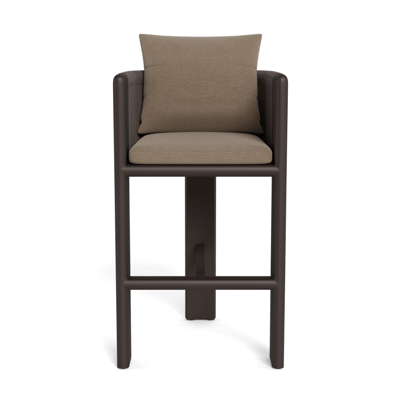 Palm Beach Aluminum Bar Stool | Aluminum Bronze, Panama Coco, Rope Umber