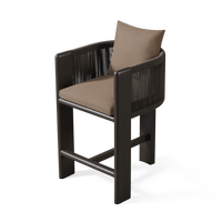 Palm Beach Aluminum Counter Stool | Aluminum Bronze, Panama Coco, Rope Umber