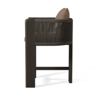 Palm Beach Aluminum Counter Stool | Aluminum Bronze, Panama Coco, Rope Umber