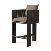 Palm Beach Aluminum Counter Stool | Aluminum Bronze, Panama Coco, Rope Umber