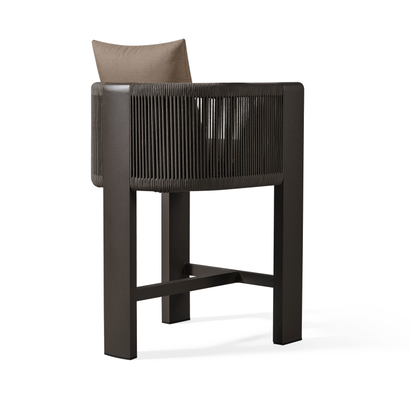 Palm Beach Aluminum Counter Stool | Aluminum Bronze, Panama Coco, Rope Umber