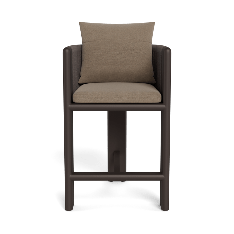 Palm Beach Aluminum Counter Stool | Aluminum Bronze, Panama Coco, Rope Umber