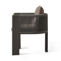 Palm Beach Aluminum Dining Chair | Aluminum Asteroid, Copacabana Midnight, Rope Dark Grey