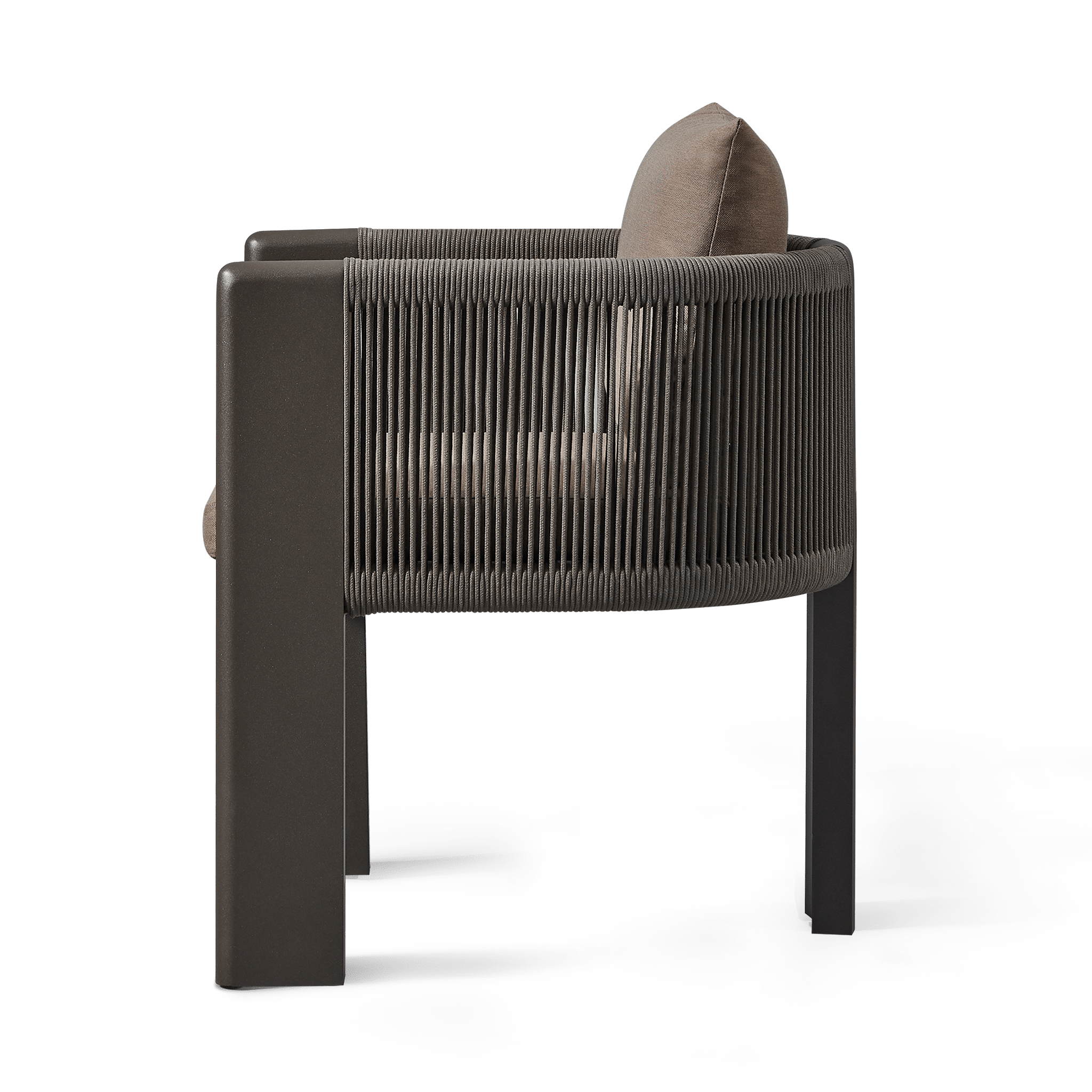 Palm Beach Aluminum Dining Chair | Aluminum Asteroid, Copacabana Midnight, Rope Dark Grey