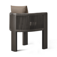 Palm Beach Aluminum Dining Chair | Aluminum Asteroid, Copacabana Midnight, Rope Dark Grey