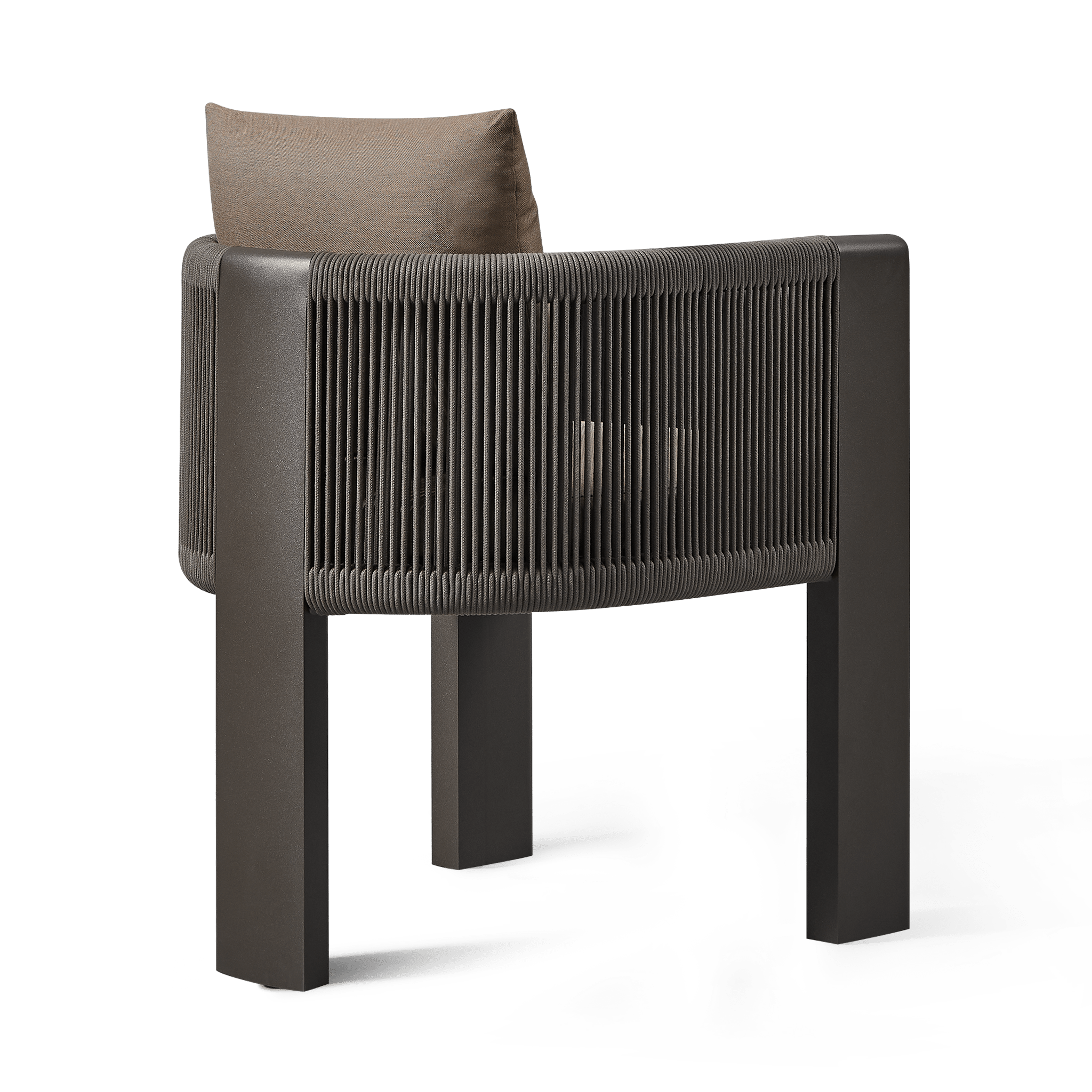 Palm Beach Aluminum Dining Chair | Aluminum Asteroid, Copacabana Midnight, Rope Dark Grey