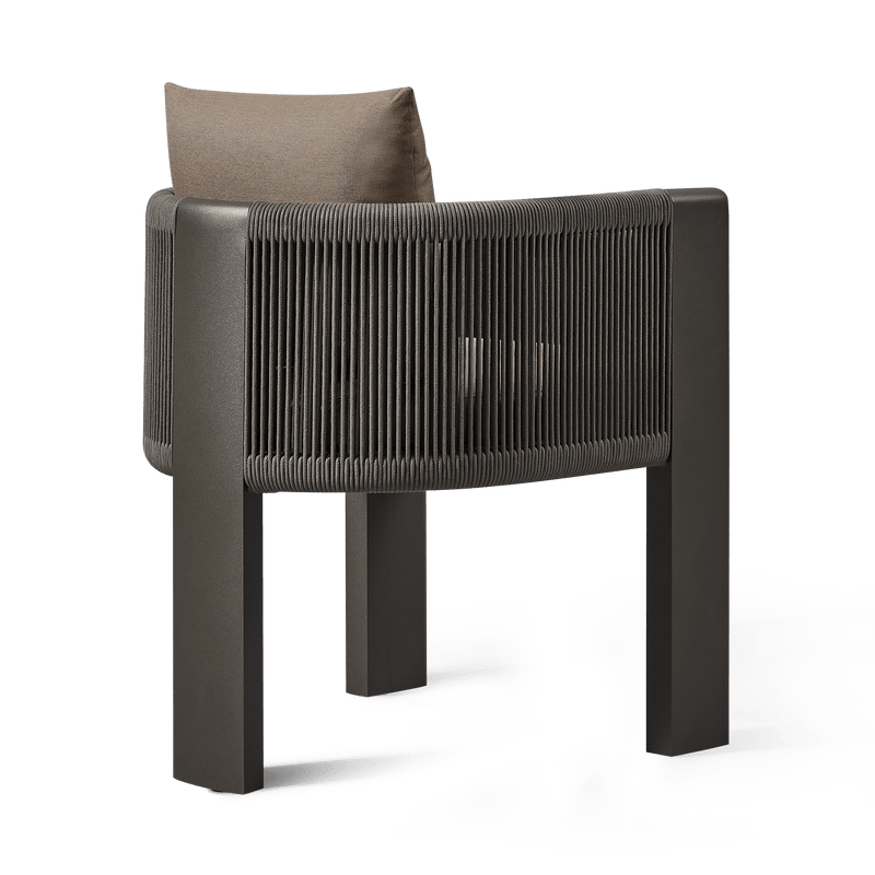 Palm Beach Aluminum Dining Chair | Aluminum Asteroid, Copacabana Midnight, Rope Dark Grey