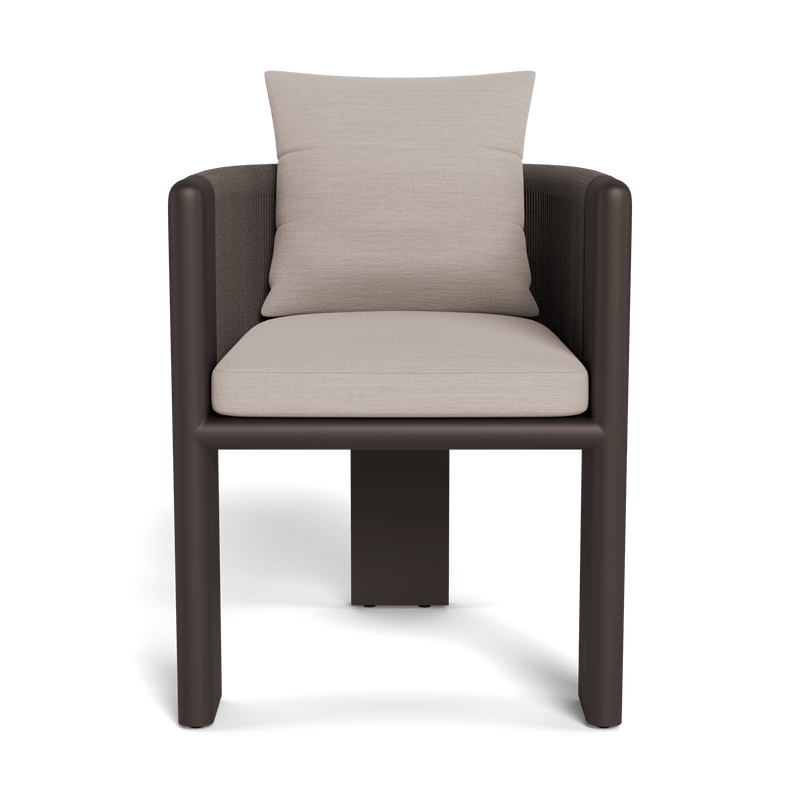 Palm Beach Aluminum Dining Chair | Aluminum Bronze, Panama Marble, Rope Umber