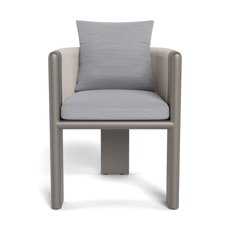 Palm Beach Aluminum Dining Chair | Aluminum Taupe, Panama Cloud, Rope Shell