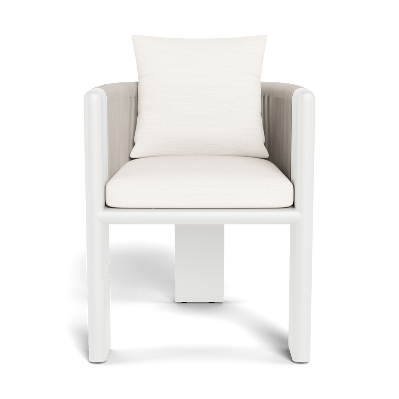 Palm Beach Aluminum Dining Chair | Aluminum White, Panama Blanco, Rope Shell