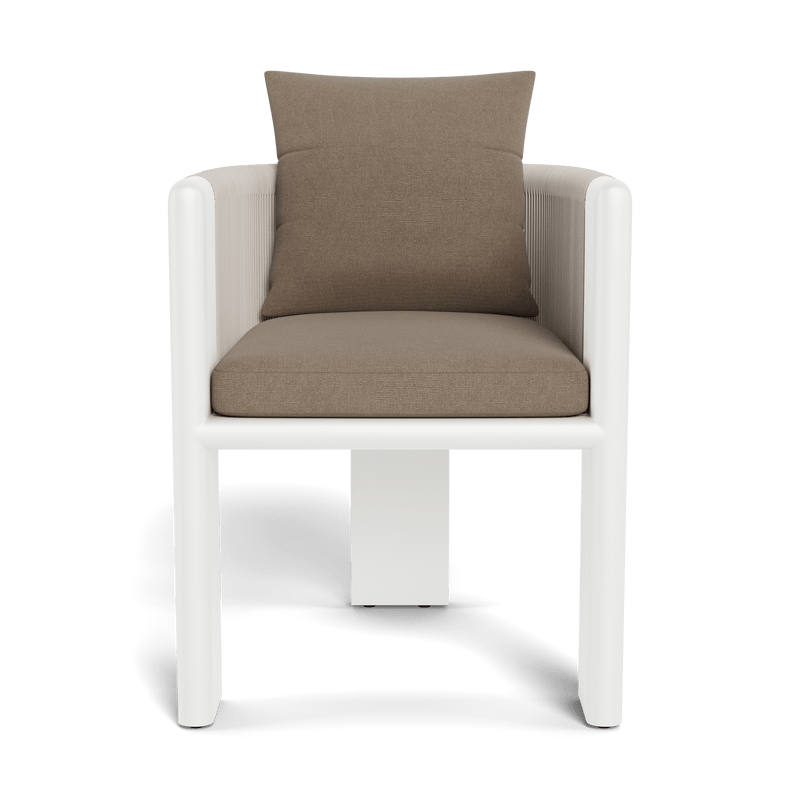 Palm Beach Aluminum Dining Chair | Aluminum White, Panama Coco, Rope Shell