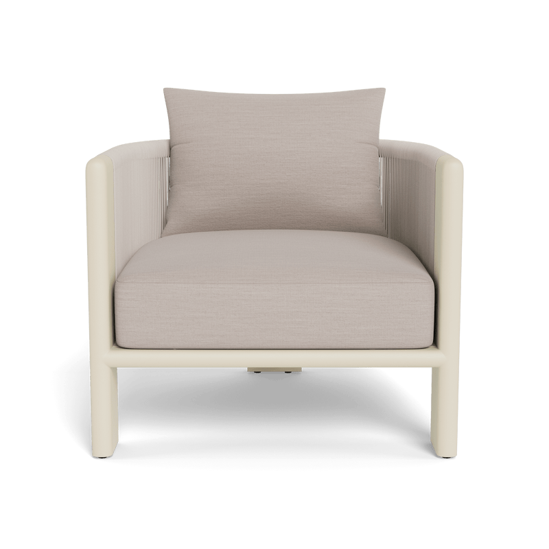 Palm Beach Aluminum Lounge Chair | Aluminum Bone, Panama Marble, Rope Shell